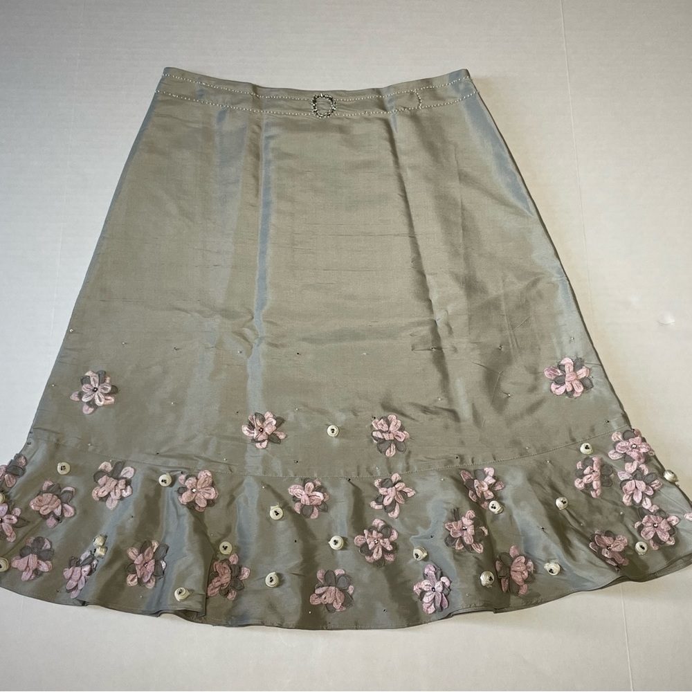 Odille Silk/Viscose Gray Skirt, Size M (6/8)